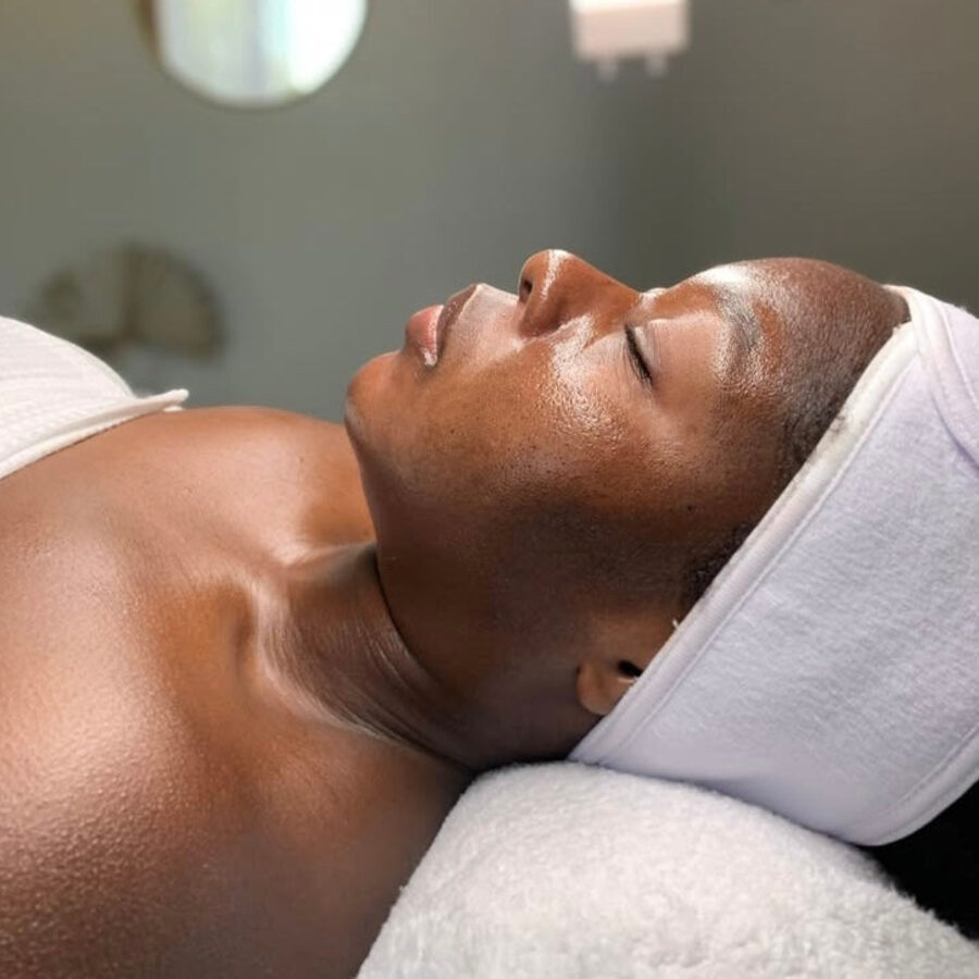 Relaxing facial massage